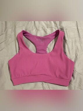 Beyond Yoga Magenta Ribbed Racerback Sports Bra NWOT